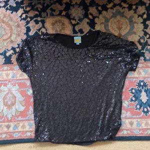 Black sequin C&C blouse